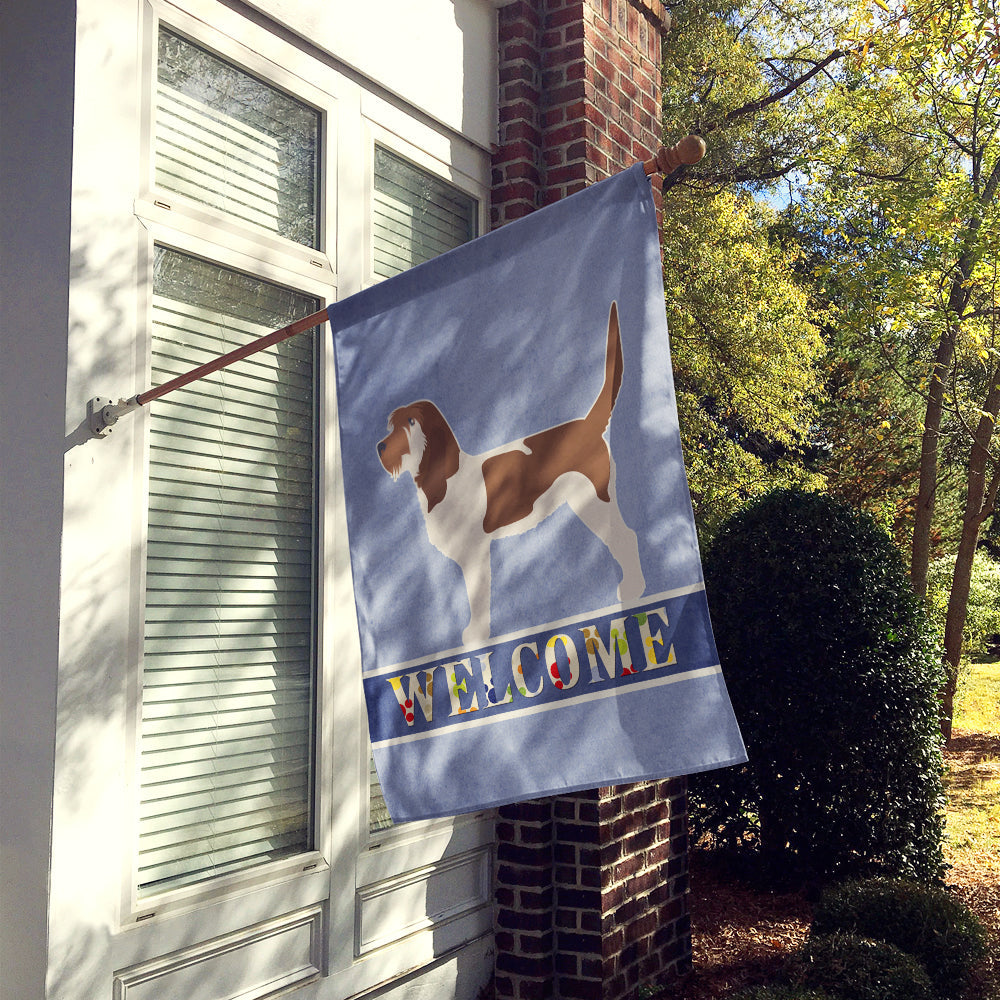 Grand Basset Griffon Vendeen Welcome House Flag 28x40 Porch Sleeve Pole Decorative Outside Yard Banner Artwork Wall Hanging, Polyester