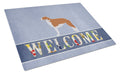 Borzoi Russian Greyhound Welcome Cutting Board Tempered Glass Kitchen Cutting Surface, Heat Resistant Chopping, Non-Slip Feet, Food Prep & Serving
