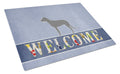 Irish Wolfhound Welcome Cutting Board Tempered Glass Kitchen Cutting Surface, Heat Resistant Chopping, Non-Slip Feet, Food Prep & Serving