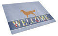 Golden Retriever Welcome Cutting Board Tempered Glass Kitchen Cutting Surface, Heat Resistant Chopping, Non-Slip Feet, Food Prep & Serving