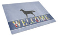 Black Labrador Retriever Welcome Cutting Board Tempered Glass Kitchen Cutting Surface, Heat Resistant Chopping, Non-Slip Feet, Food Prep & Serving