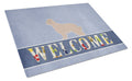Pyrenean Shepherd Welcome Cutting Board Tempered Glass Kitchen Cutting Surface, Heat Resistant Chopping, Non-Slip Feet, Food Prep & Serving