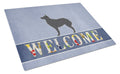 Croatian Sheepdog Welcome Cutting Board Tempered Glass Kitchen Cutting Surface, Heat Resistant Chopping, Non-Slip Feet, Food Prep & Serving