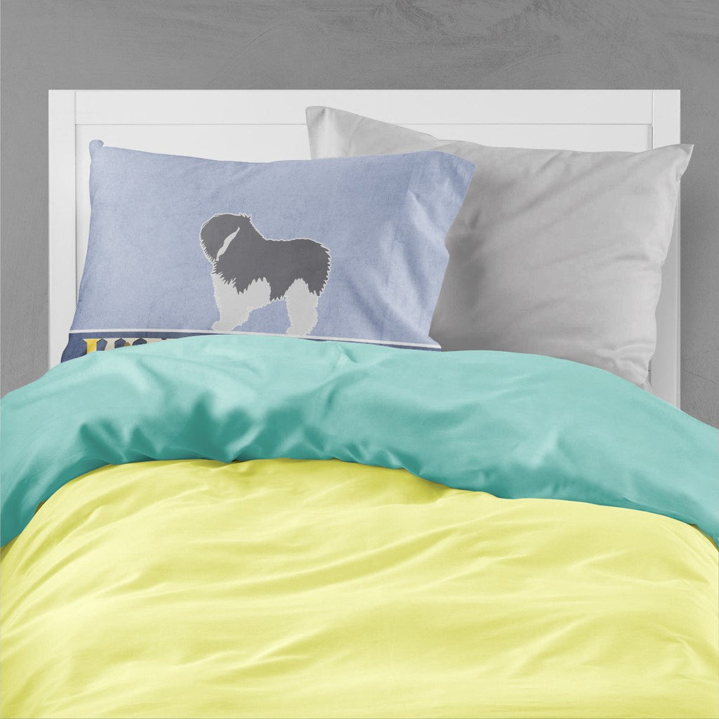 Polish Lowland Sheepdog Dog Welcome Standard Pillowcase Lightweight Super Soft Easy Care Decorative Artwork Pillowcase, Standard