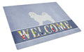 Maltese Welcome Cutting Board Tempered Glass Kitchen Cutting Surface, Heat Resistant Chopping, Non-Slip Feet, Food Prep & Serving