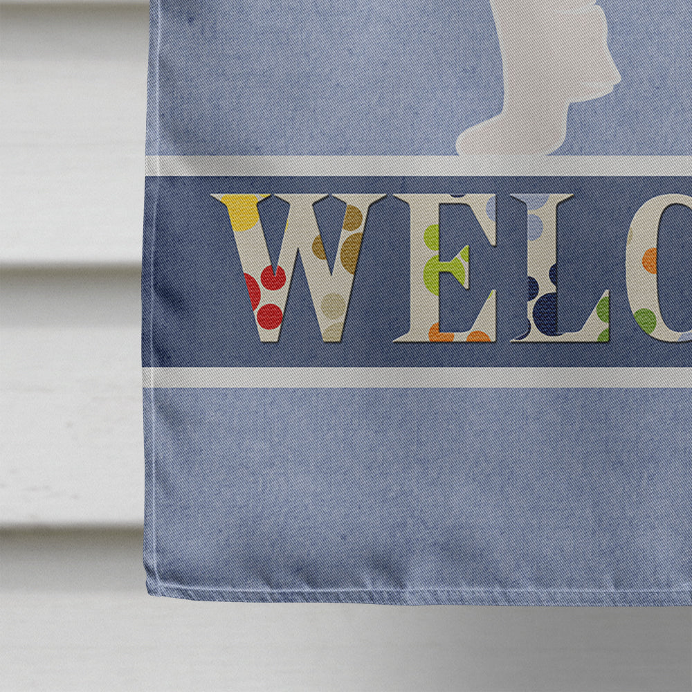 Japanese Chin Welcome House Flag 28x40 Porch Sleeve Pole Decorative Outside Yard Banner Artwork Wall Hanging, Polyester