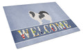 Japanese Chin Welcome Cutting Board Tempered Glass Kitchen Cutting Surface, Heat Resistant Chopping, Non-Slip Feet, Food Prep & Serving