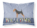 Airedale Terrier Welcome Standard Pillowcase Lightweight Super Soft Easy Care Decorative Artwork Pillowcase, Standard