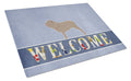 Neapolitan Mastiff Welcome Cutting Board Tempered Glass Kitchen Cutting Surface, Heat Resistant Chopping, Non-Slip Feet, Food Prep & Serving