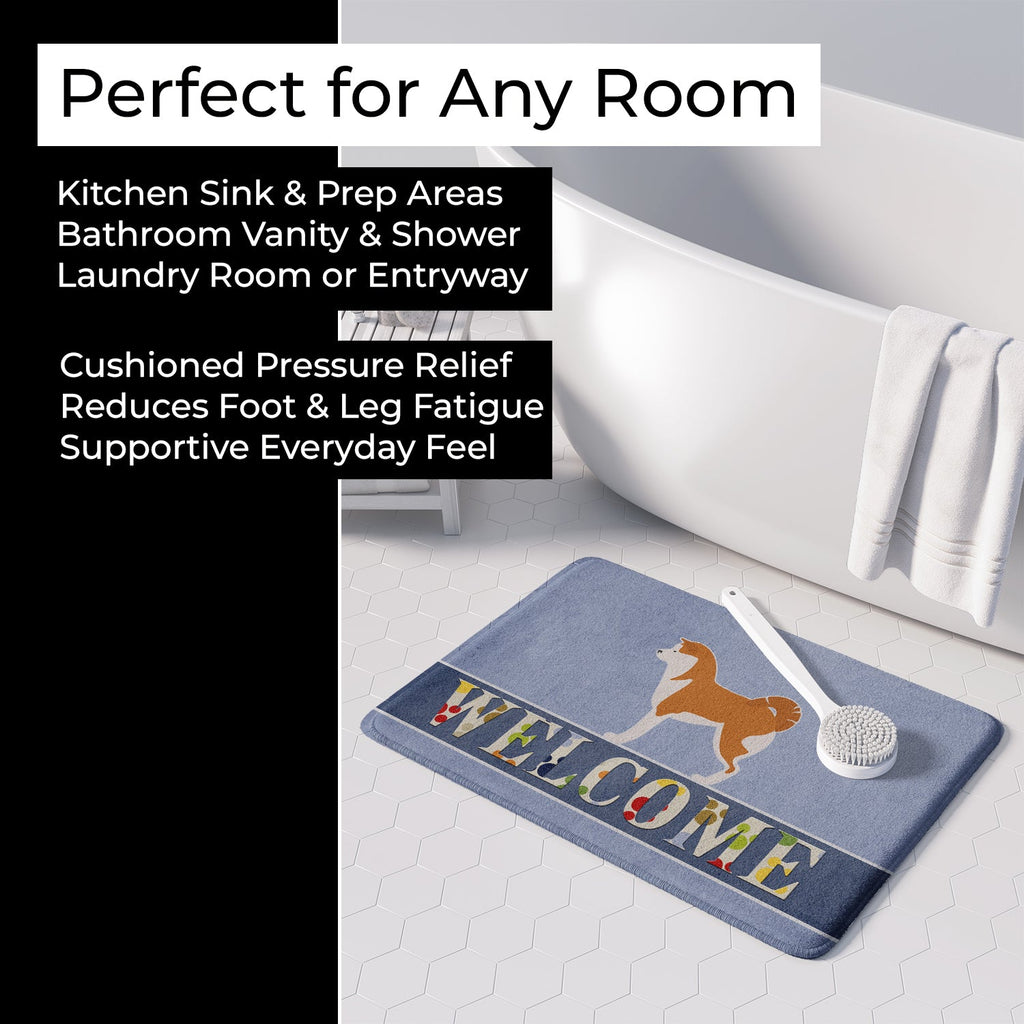 Akita Welcome Memory Foam Kitchen Mat Machine Washable Anti-Fatigue Cushion Comfort Bath or Kitchen Rug