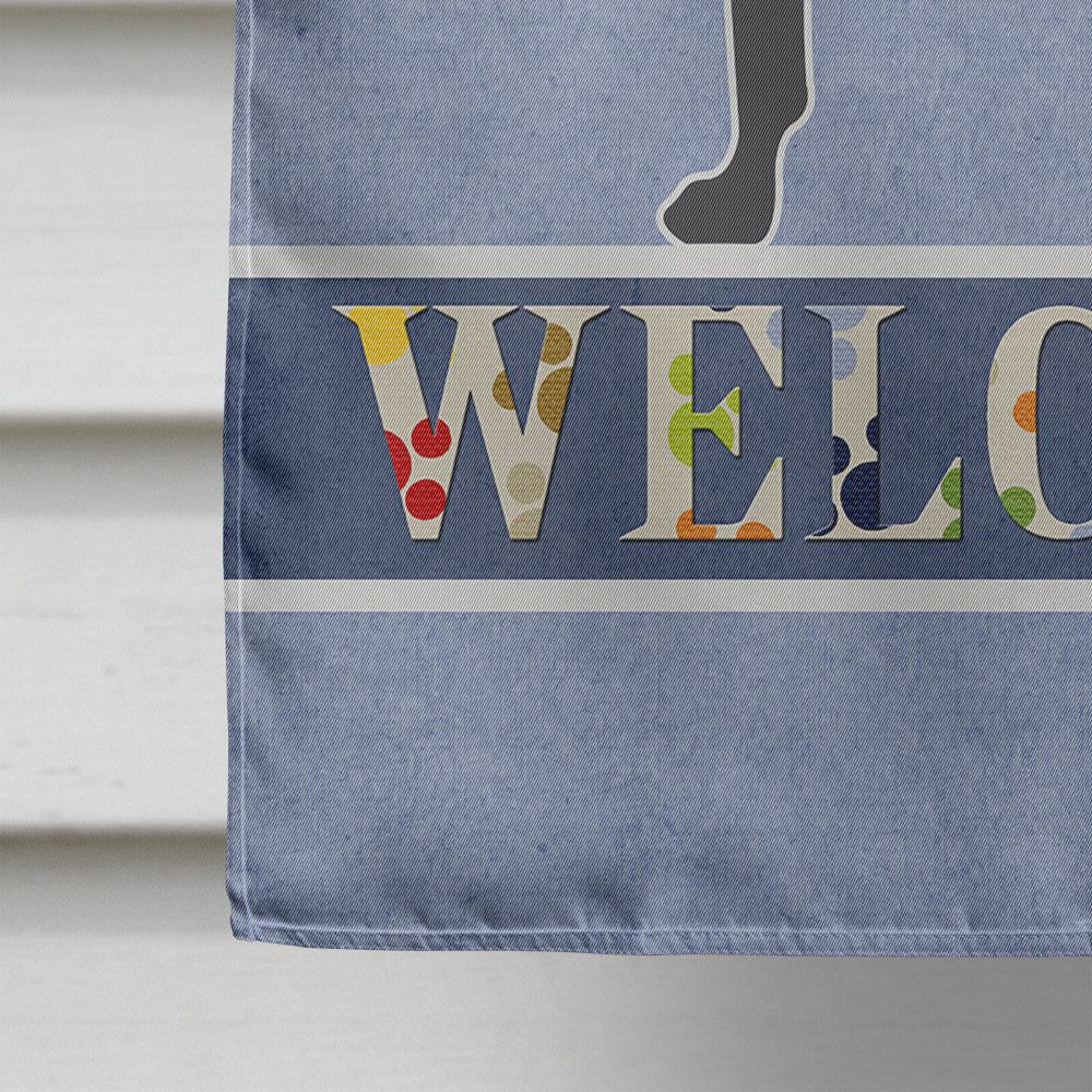 Great Dane Welcome House Flag 28x40 Porch Sleeve Pole Decorative Outside Yard Banner Artwork Wall Hanging, Polyester