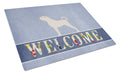 Anatolian Shepherd Welcome Cutting Board Tempered Glass Kitchen Cutting Surface, Heat Resistant Chopping, Non-Slip Feet, Food Prep & Serving