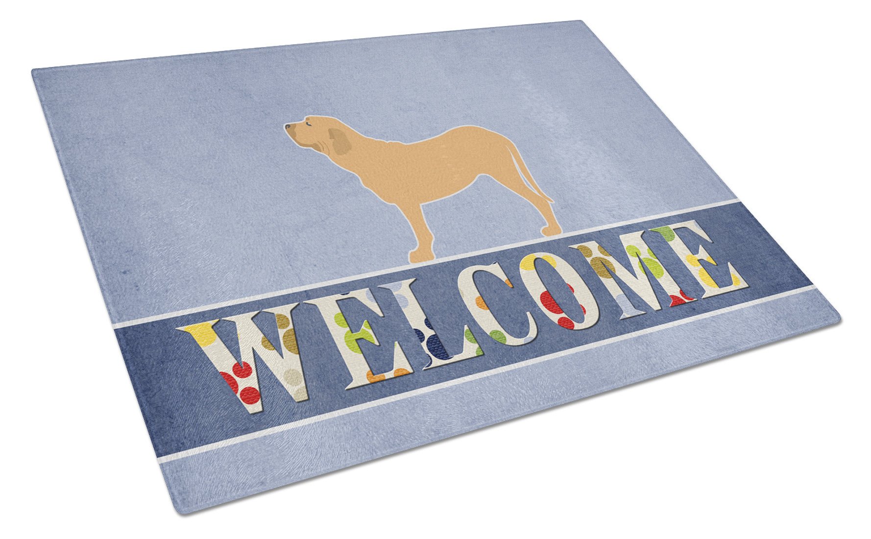 Fila Brasileiro Welcome Cutting Board Tempered Glass Kitchen Cutting Surface, Heat Resistant Chopping, Non-Slip Feet, Food Prep & Serving