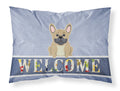 French Bulldog Cream Welcome Standard Pillowcase Lightweight Super Soft Easy Care Decorative Artwork Pillowcase, Standard