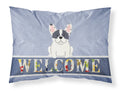 French Bulldog Piebald Welcome Standard Pillowcase Lightweight Super Soft Easy Care Decorative Artwork Pillowcase, Standard