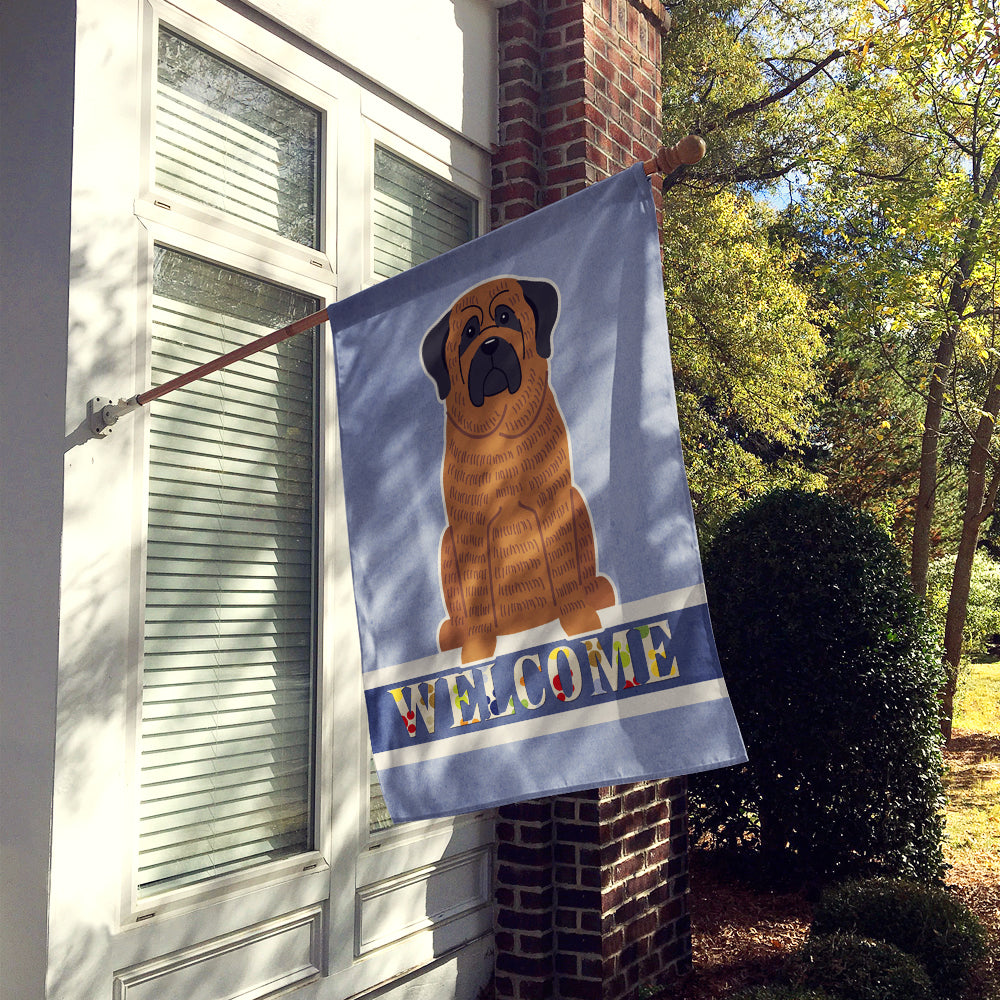 Mastiff Brindle Welcome House Flag 28x40 Porch Sleeve Pole Decorative Outside Yard Banner Artwork Wall Hanging, Polyester