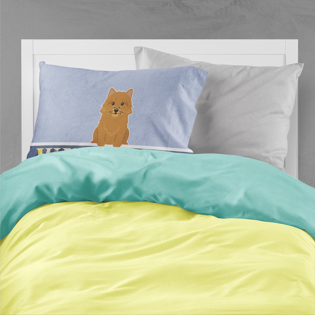 Norwich Terrier Welcome Standard Pillowcase Lightweight Super Soft Easy Care Decorative Artwork Pillowcase, Standard