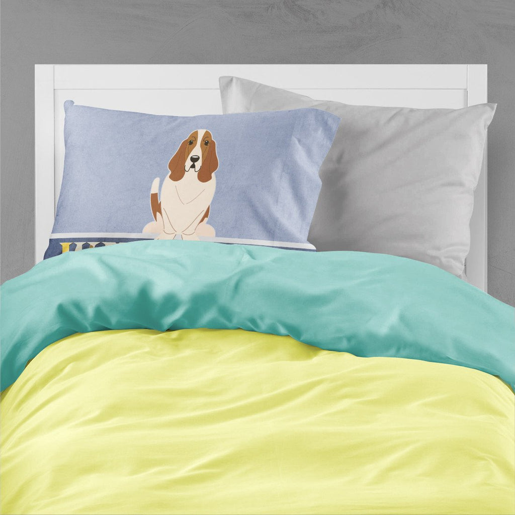 Basset Hound Welcome Standard Pillowcase Lightweight Super Soft Easy Care Decorative Artwork Pillowcase, Standard