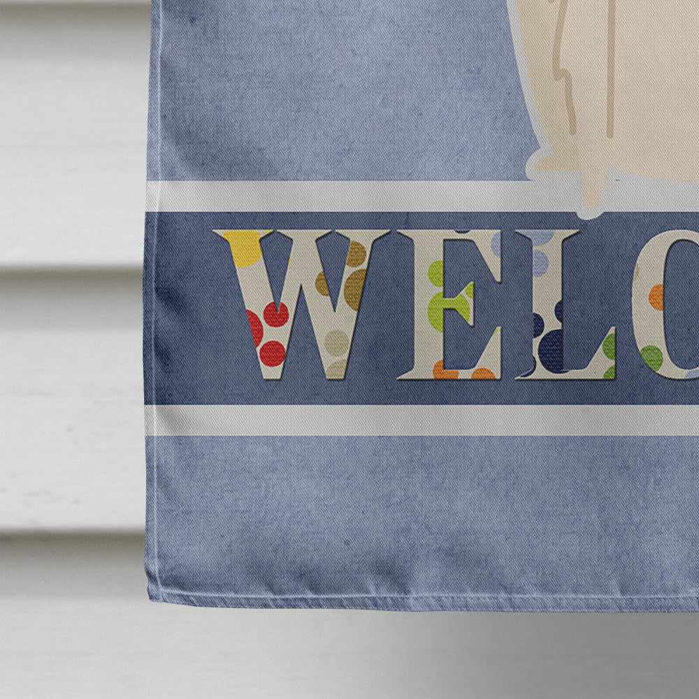 Borzoi Welcome House Flag 28x40 Porch Sleeve Pole Decorative Outside Yard Banner Artwork Wall Hanging, Polyester