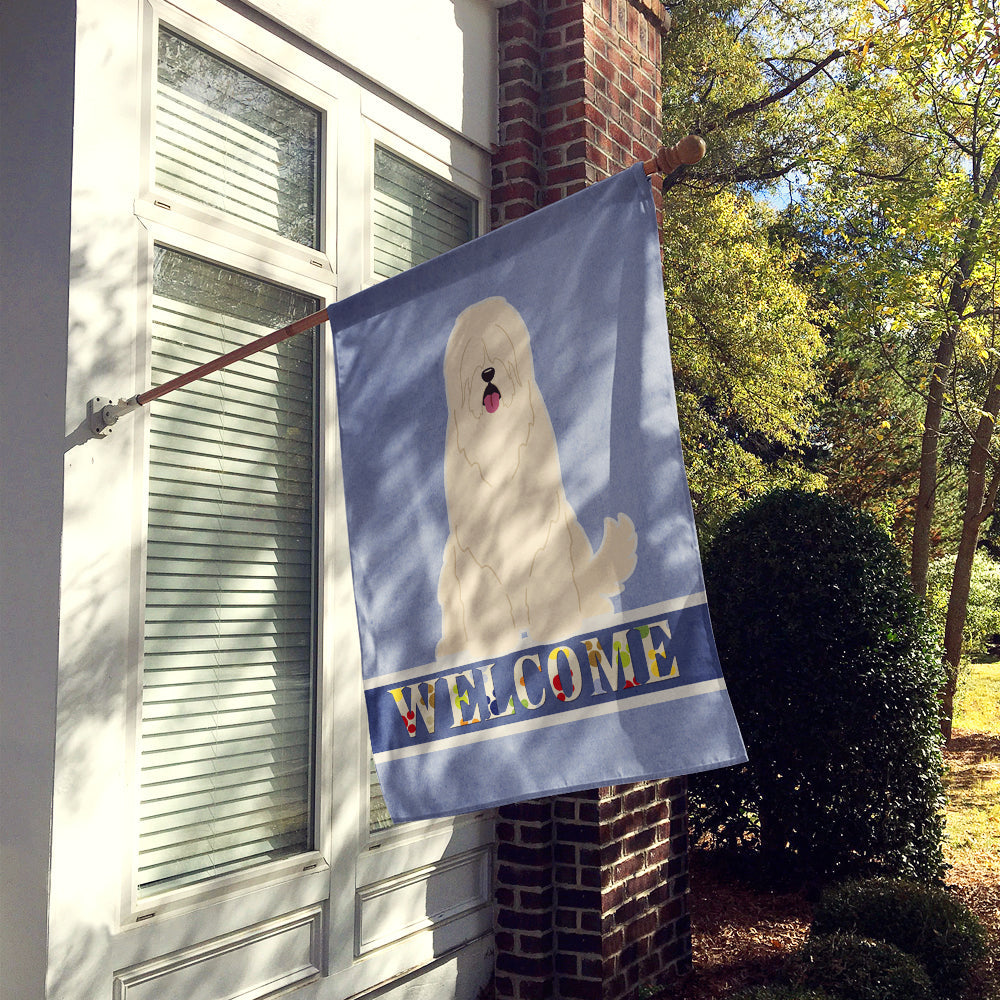 South Russian Sheepdog Welcome House Flag 28x40 Porch Sleeve Pole Decorative Outside Yard Banner Artwork Wall Hanging, Polyester