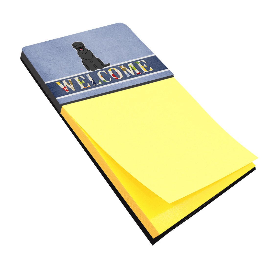 Black Russian Terrier Welcome Watercolor Sticky Note Holder Refillable Dispenser Desk Accessory 3x3 Pad Gift