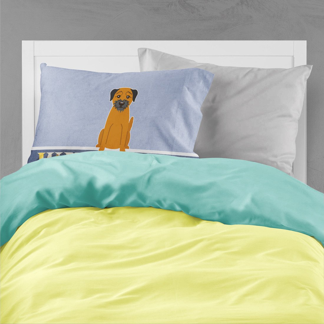Border Terrier Welcome Standard Pillowcase Lightweight Super Soft Easy Care Decorative Artwork Pillowcase, Standard