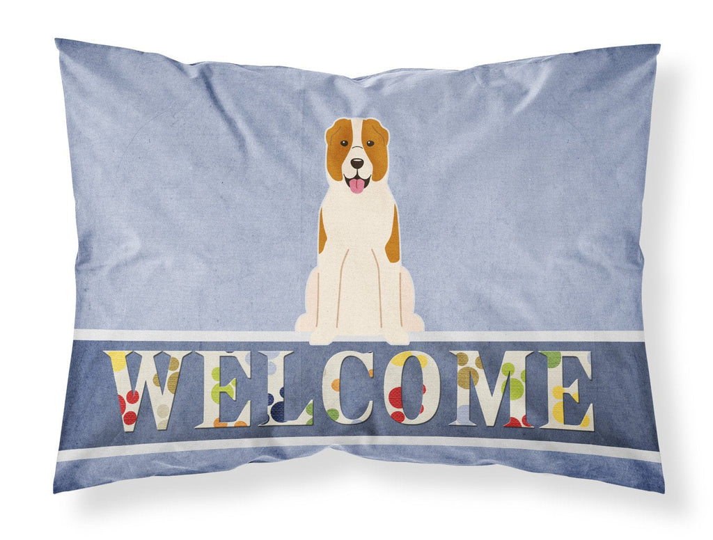 Central Asian Shepherd Dog Welcome Standard Pillowcase Lightweight Super Soft Easy Care Decorative Artwork Pillowcase, Standard