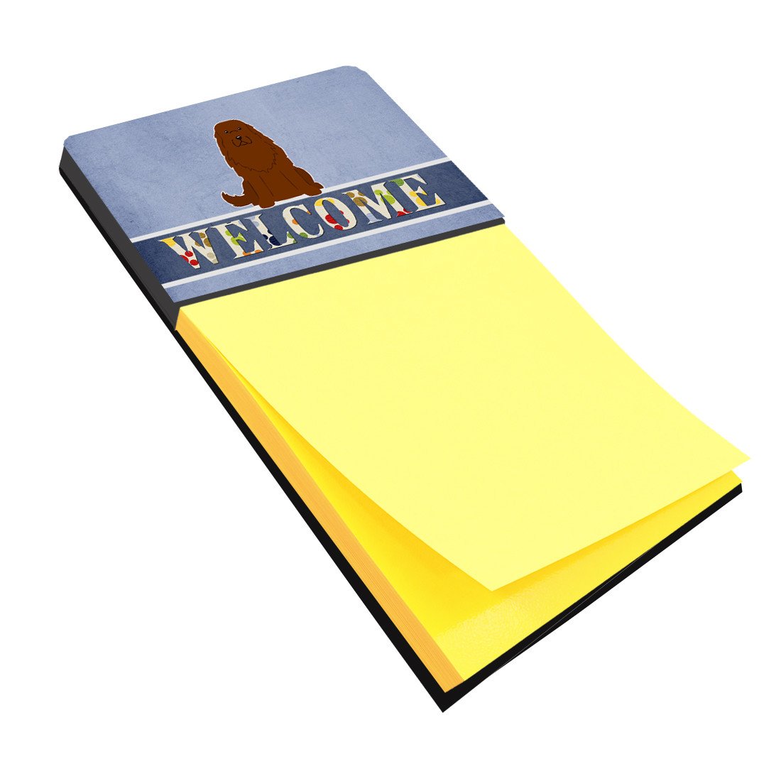 Caucasian Shepherd Dog Welcome Watercolor Sticky Note Holder Refillable Dispenser Desk Accessory 3x3 Pad Gift