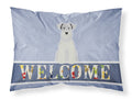 Miniature Schnauzer White Welcome Standard Pillowcase Lightweight Super Soft Easy Care Decorative Artwork Pillowcase, Standard