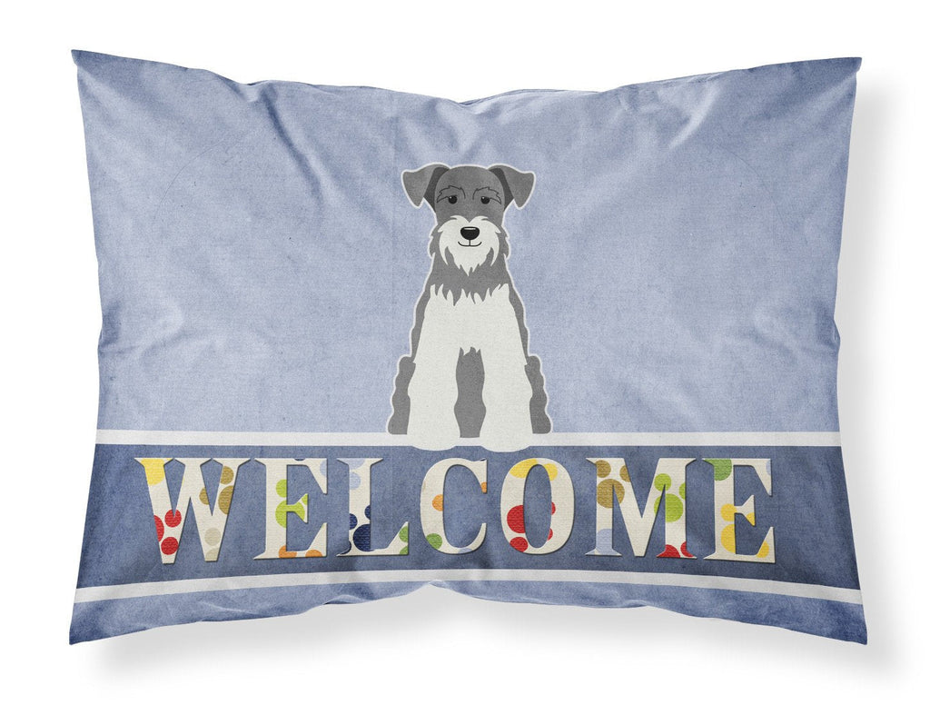 Miniature Schnauzer Salt and Pepper Welcome Standard Pillowcase Lightweight Super Soft Easy Care Decorative Artwork Pillowcase, Standard