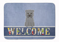 Glen of Imal Grey Welcome Memory Foam Kitchen Mat Machine Washable Anti-Fatigue Cushion Comfort Bath or Kitchen Rug