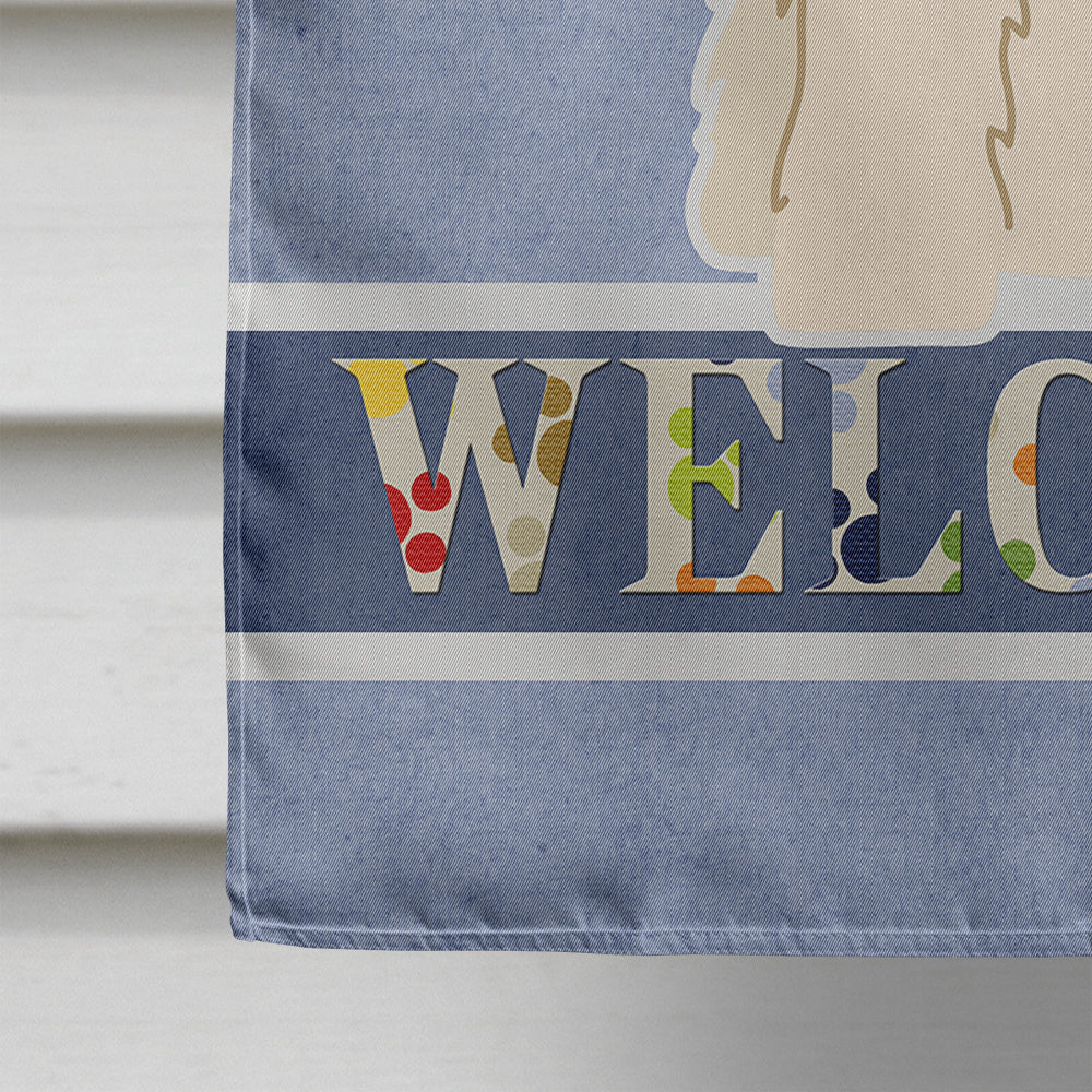 Soft Coated Wheaten Terrier Welcome House Flag 28x40 Porch Sleeve Pole Decorative Outside Yard Banner Artwork Wall Hanging, Polyester