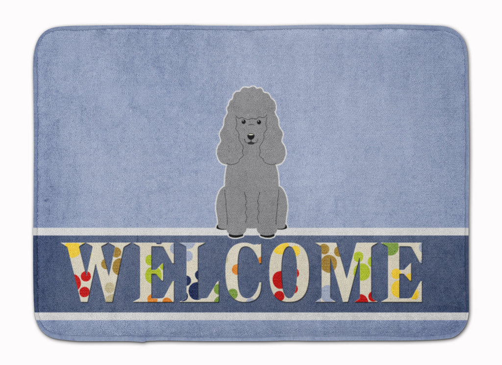 Poodle Silver Welcome Memory Foam Kitchen Mat Machine Washable Anti-Fatigue Cushion Comfort Bath or Kitchen Rug