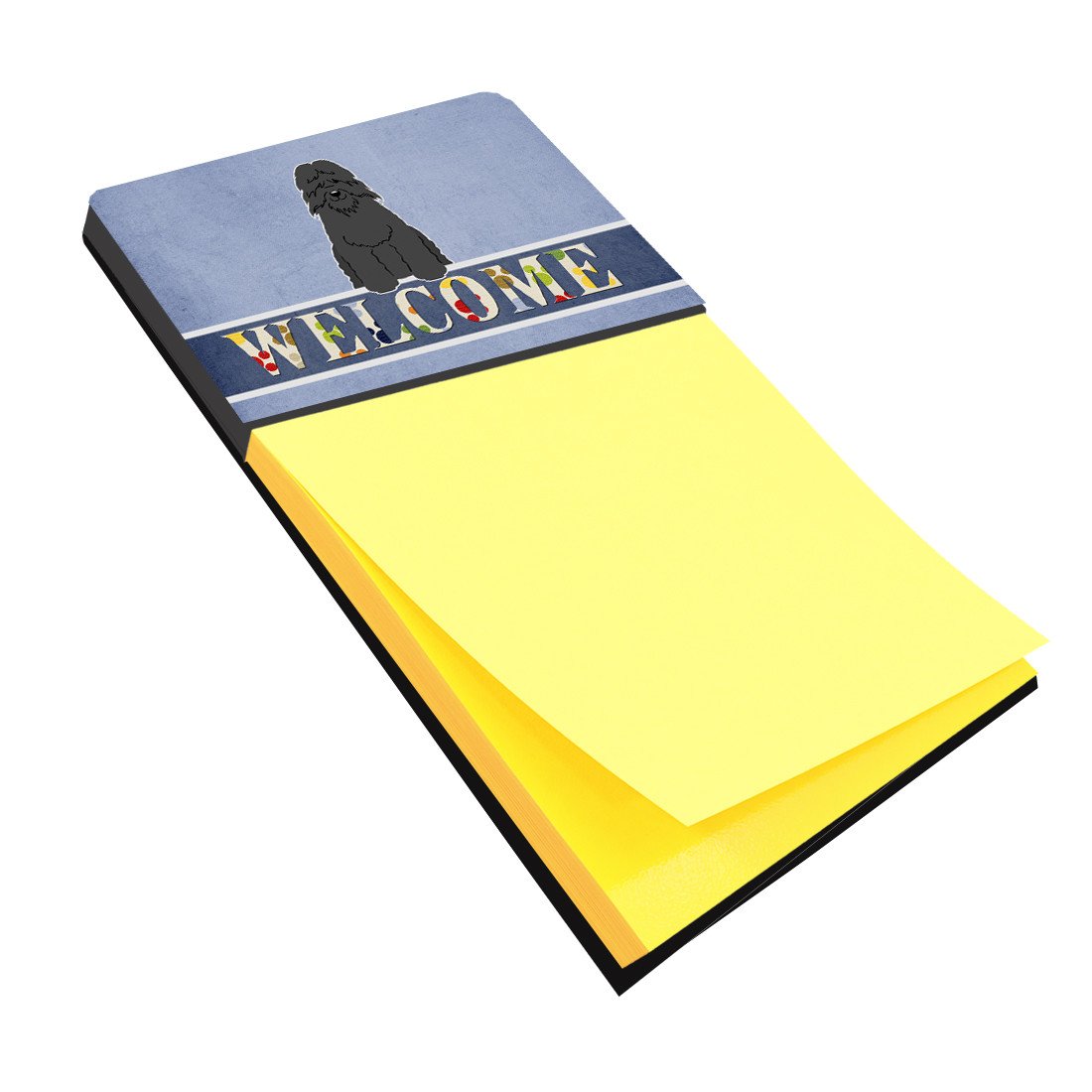 Bouvier des Flandres Welcome Watercolor Sticky Note Holder Refillable Dispenser Desk Accessory 3x3 Pad Gift