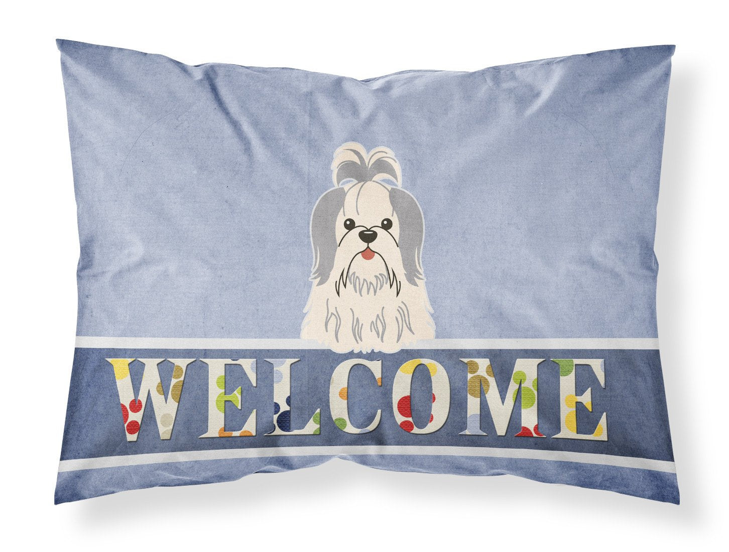 Shih Tzu Silver White Welcome Standard Pillowcase Lightweight Super Soft Easy Care Decorative Artwork Pillowcase, Standard
