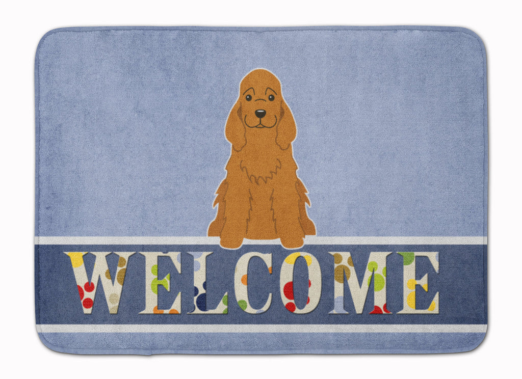 Cocker Spaniel Red Welcome Memory Foam Kitchen Mat Machine Washable Anti-Fatigue Cushion Comfort Bath or Kitchen Rug