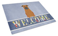 Chinese Chongqing Dog Welcome Cutting Board Tempered Glass Kitchen Cutting Surface, Heat Resistant Chopping, Non-Slip Feet, Food Prep & Serving