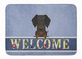 Wire Haired Dachshund Black Tan Welcome Memory Foam Kitchen Mat Machine Washable Anti-Fatigue Cushion Comfort Bath or Kitchen Rug