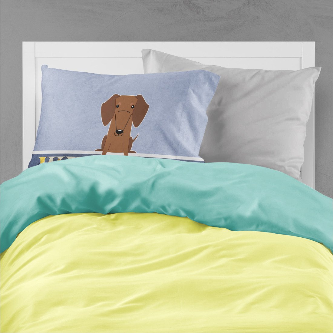 Dachshund Red Brown Welcome Standard Pillowcase Lightweight Super Soft Easy Care Decorative Artwork Pillowcase, Standard