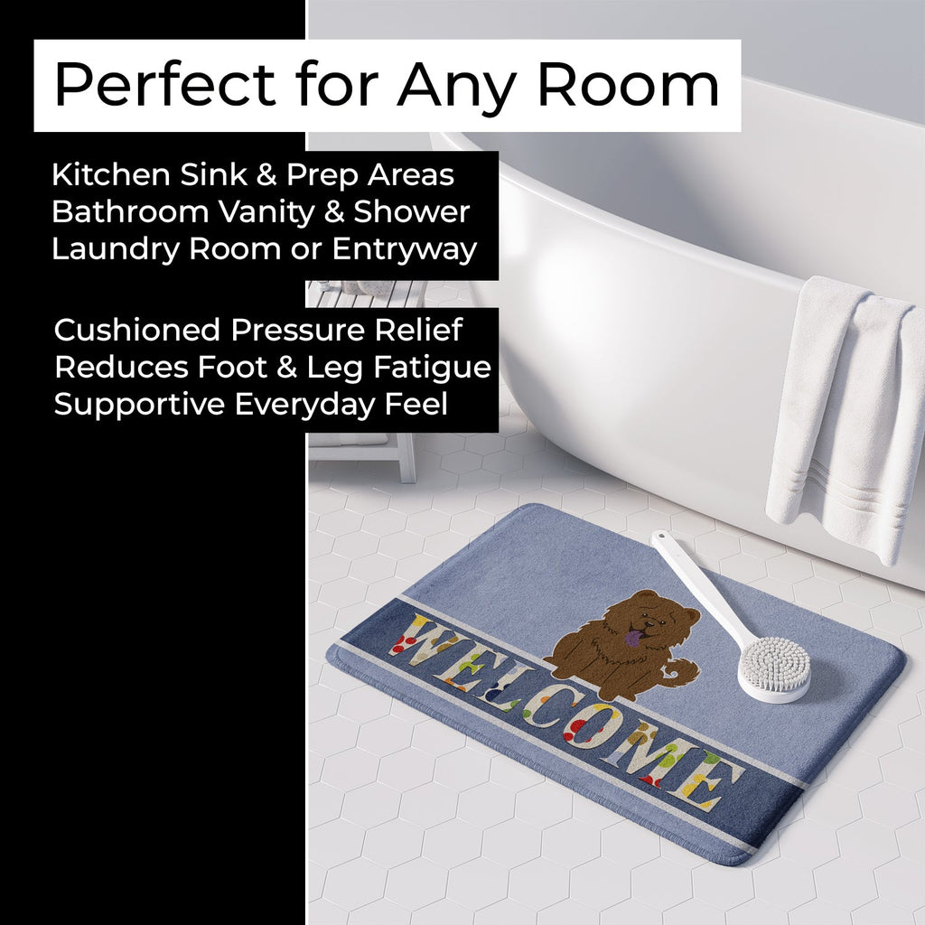 Chow Chow Chocolate Welcome Memory Foam Kitchen Mat Machine Washable Anti-Fatigue Cushion Comfort Bath or Kitchen Rug
