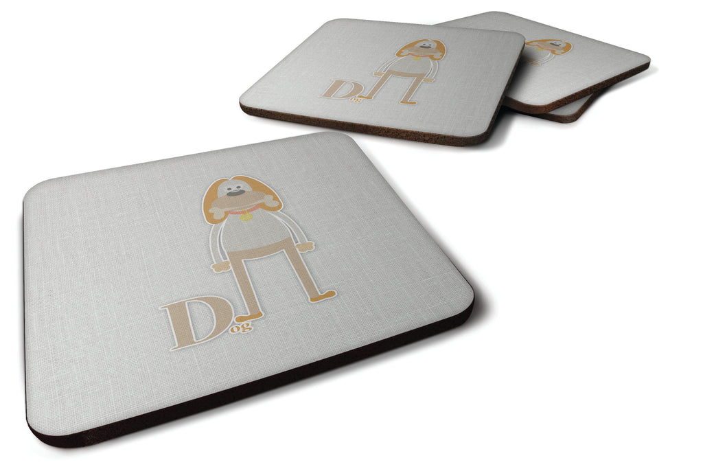 Alphabet D for Dog Foam Coasters Set of 4 Cup Coasters for Indoor Outdoor, Tabletop Protection, Anti Slip, Mouse pad Material