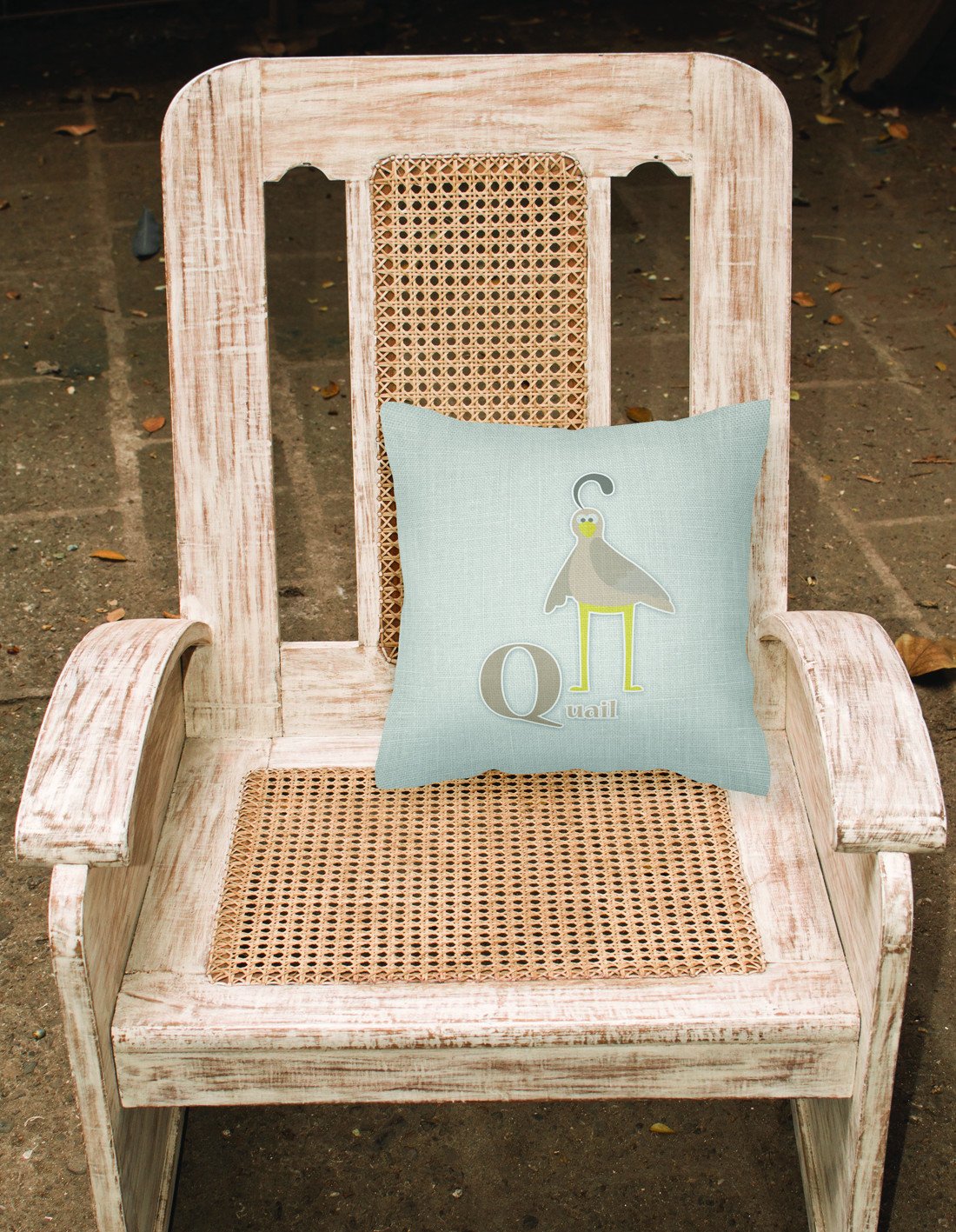 Alphabet Q for Quail Decorative Throw Pillow 18x18 Indoor Outdoor Accent Cushion, Fabric Cover with Insert for Sofa, Bed, Porch & Living Room