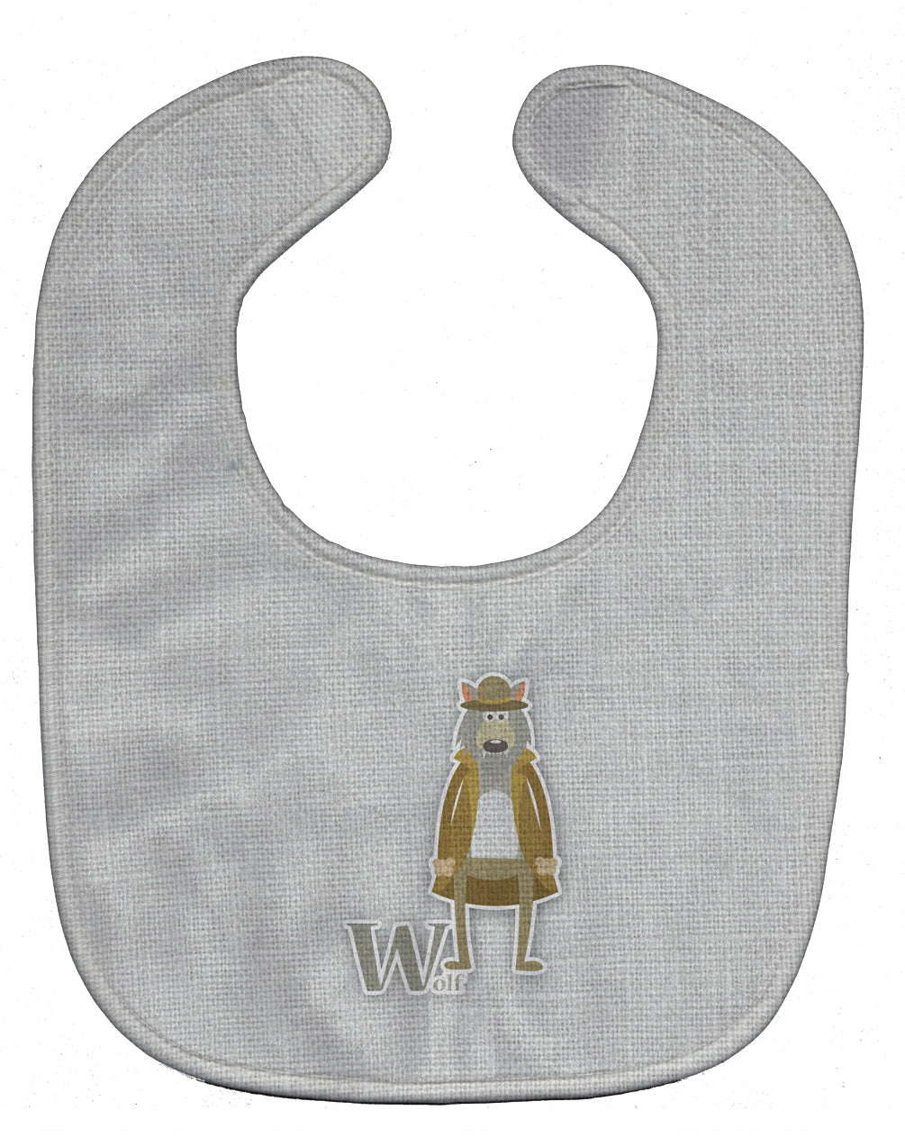 Alphabet W for Wolf Baby Bib Easy-Clean Baby Bib Baby Feeding Accessory Baby Mealtime Essential, 10 x 13, Multicolor