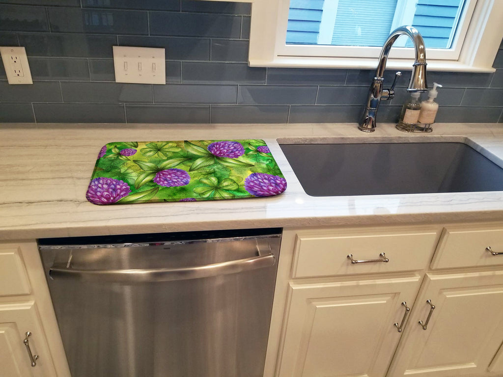 Shamrocks in Bloom Dish Drying Mat Absorbent Dish Drying Mat Pad for Kitchen Counter Dish Drainer Mat for Countertop, 14 x 21", Multicolor