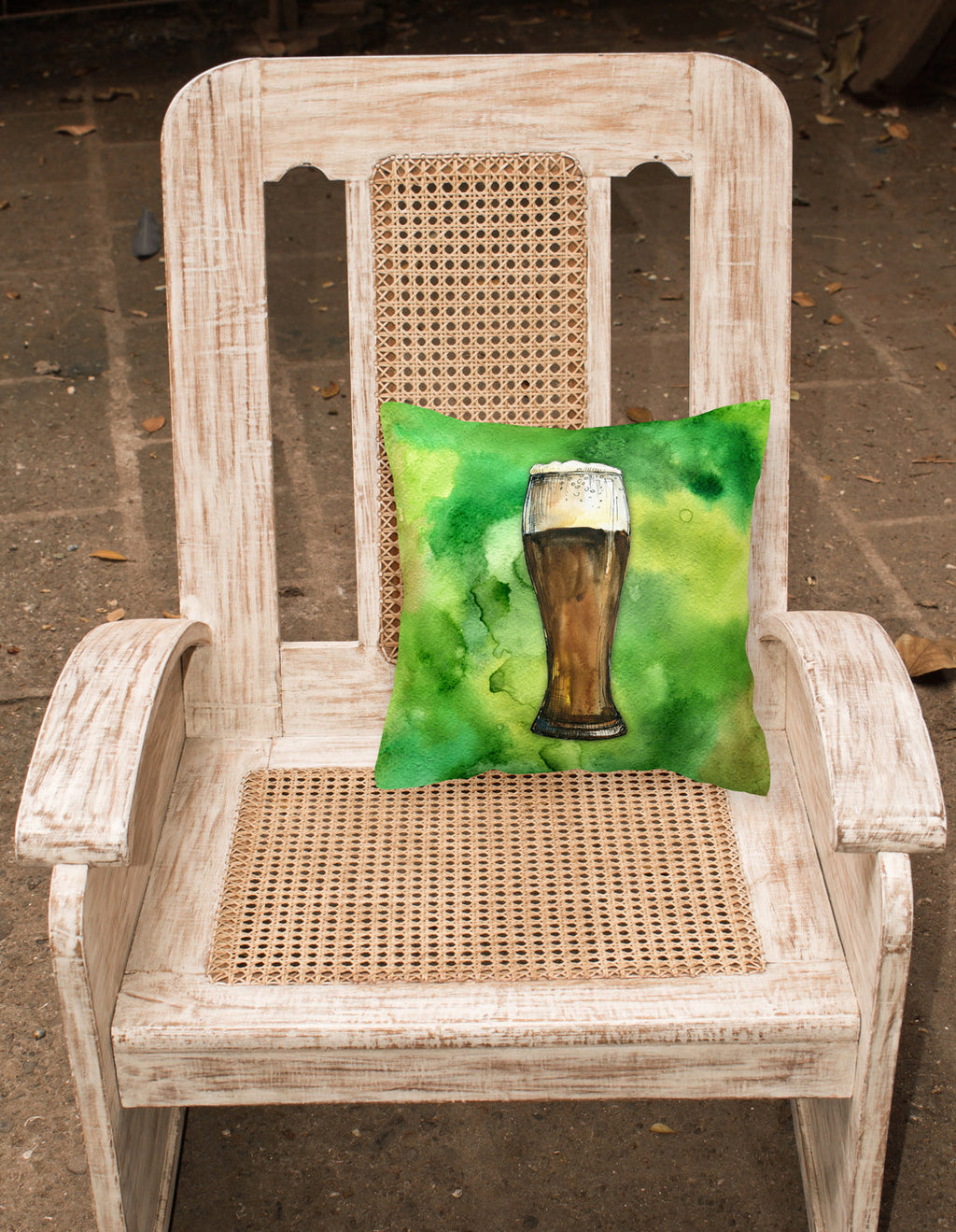 Irish Beer Dark Decorative Throw Pillow 14x14 Indoor Outdoor Accent Cushion, Fabric Cover with Insert for Sofa, Bed, Porch & Living Room