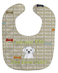 Too Cute Maltese Baby Bib Easy-Clean Baby Bib Baby Feeding Accessory Baby Mealtime Essential, 10 x 13, Multicolor