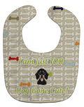 Too Cute Smooth Black and Tan Dachshund Baby Bib Easy-Clean Baby Bib Baby Feeding Accessory Baby Mealtime Essential, 10 x 13, Multicolor