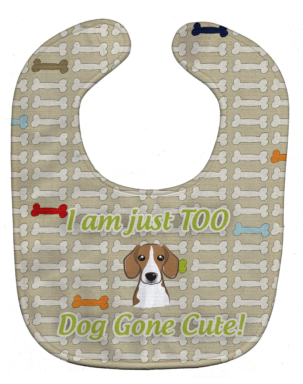 Too Cute Beagle Baby Bib Easy-Clean Baby Bib Baby Feeding Accessory Baby Mealtime Essential, 10 x 13, Multicolor