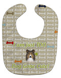 Too Cute Sheltie Baby Bib Easy-Clean Baby Bib Baby Feeding Accessory Baby Mealtime Essential, 10 x 13, Multicolor