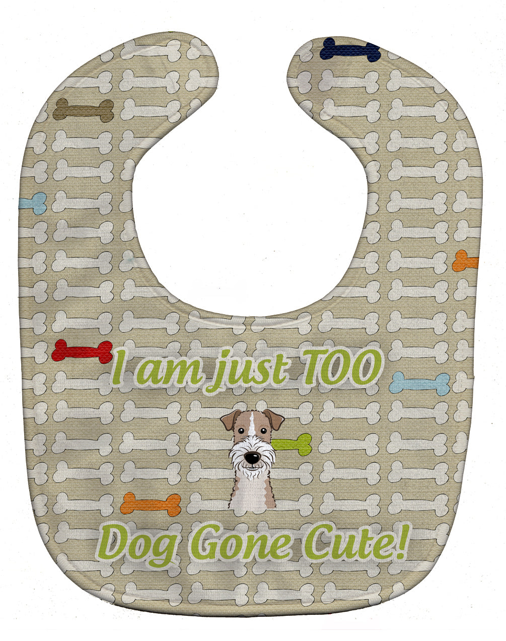 Too Cute Wire Haired Fox Terrier Baby Bib Easy-Clean Baby Bib Baby Feeding Accessory Baby Mealtime Essential, 10 x 13, Multicolor